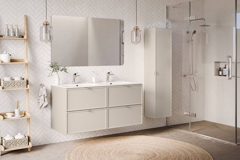 Skrinka do kúpeľne 83-20-74, cashmere mat, otvorená