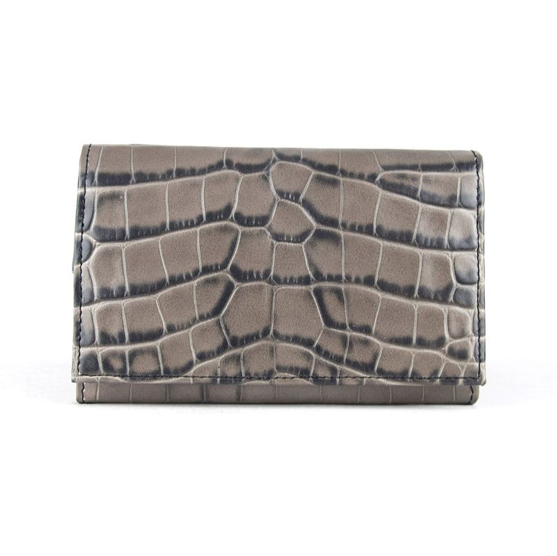 Dámska luxusná kožená peňaženka so vzorom krokodílej kože, šedá2