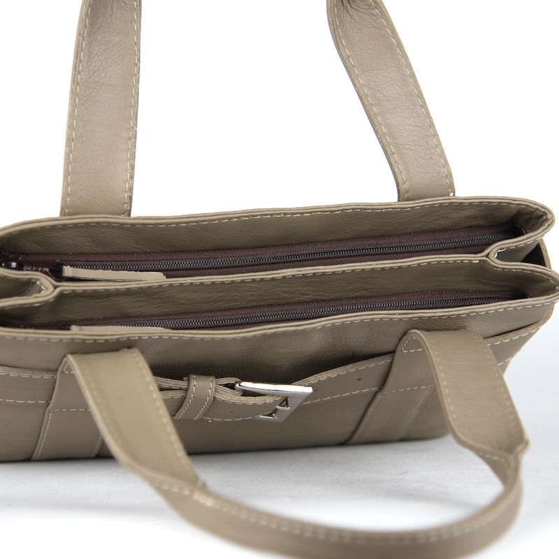 Dámska kožená kabelka v khaki farbe