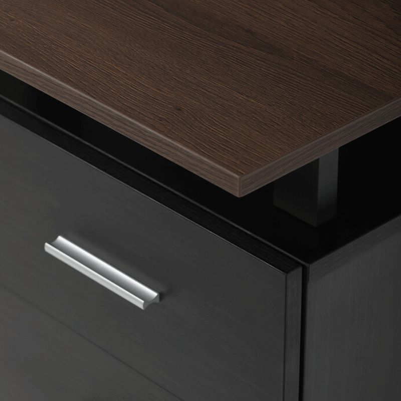 Kancelársky PC stôl, dub-čierna