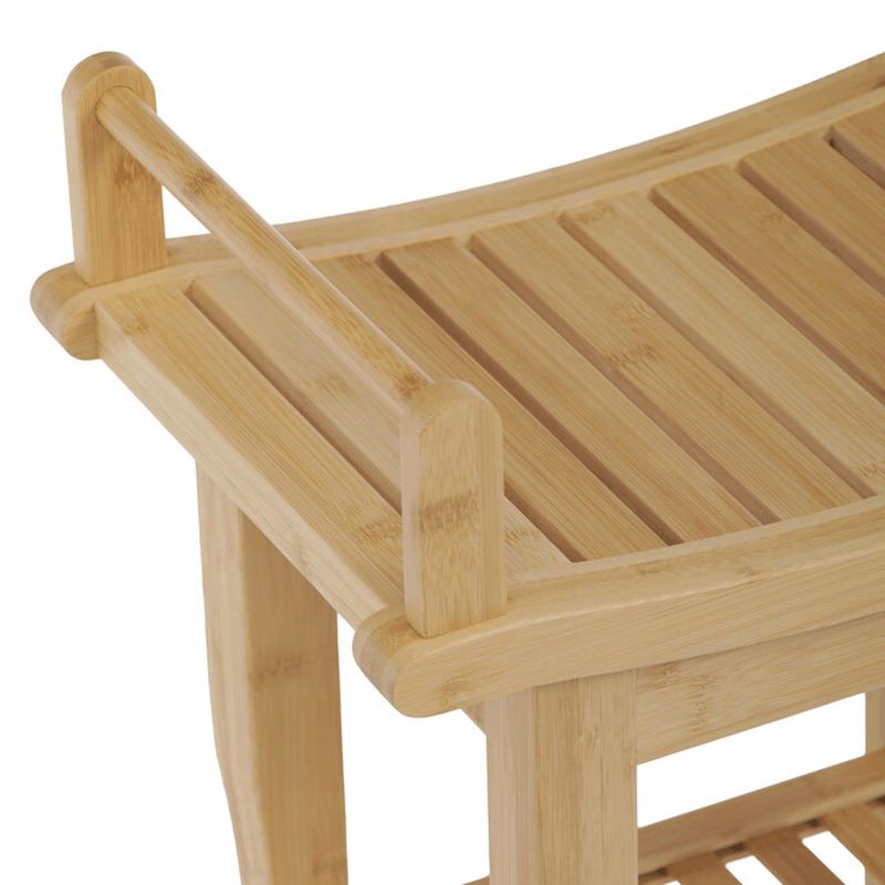 Stolička s policou z prírodného bambusu