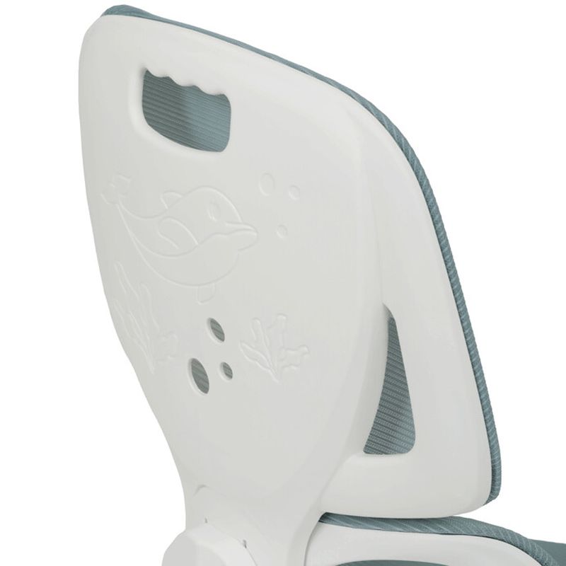 Detská stolička, výškovo nastaviteľná, zelená sieťovina, biely plast