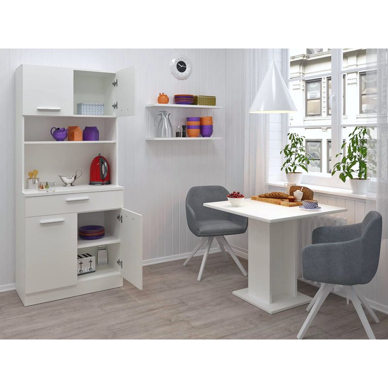 Štvordverový kredenec, biela