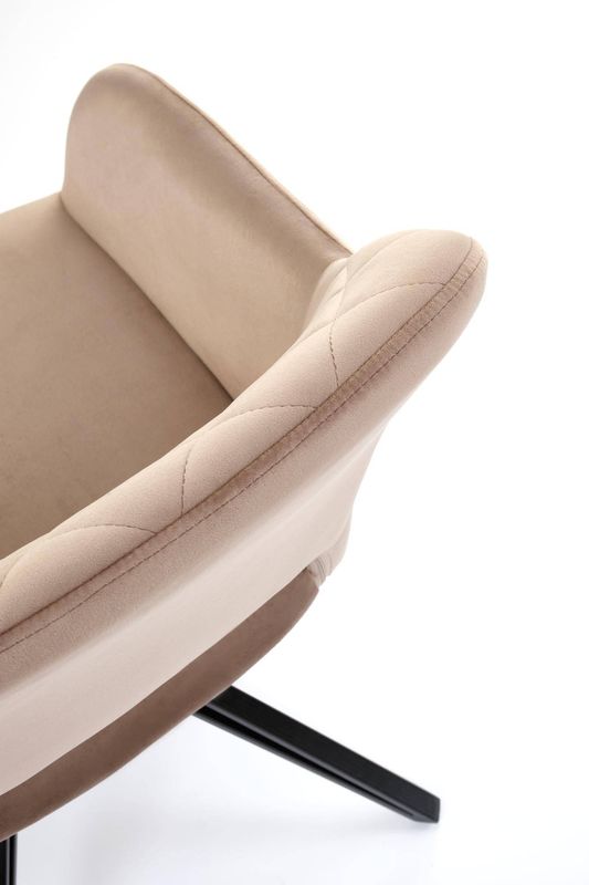 Jedálenská stolička 535, čierny kov – béžová látka Bluvel 40