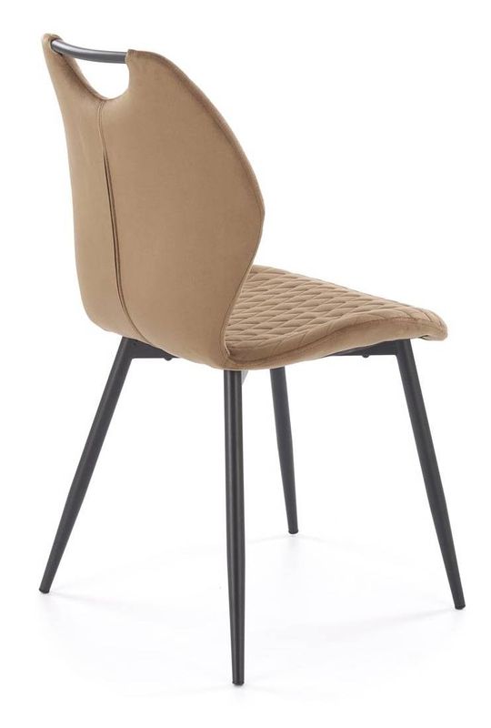 Jedálenská stolička 569, čierny kov - béžová látka