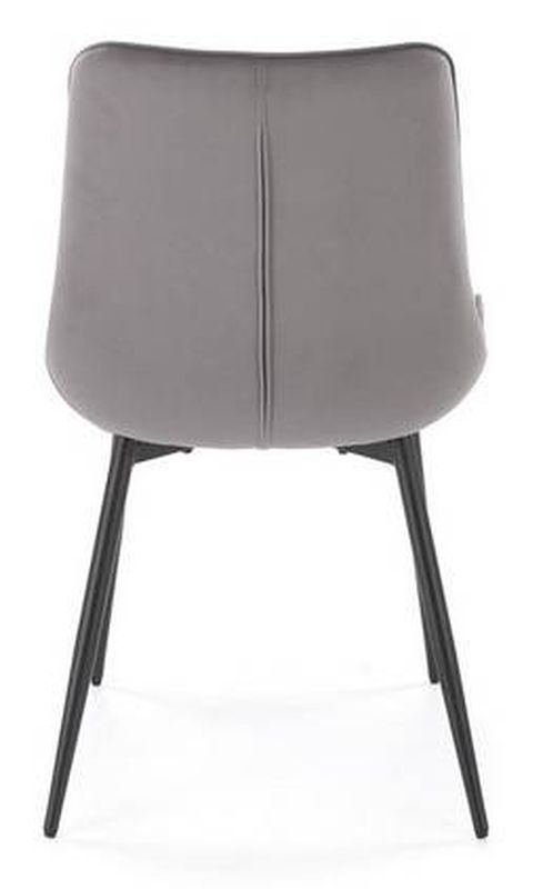 Jedálenská stolička 589, čierny kov - sivá látka Bluvel 14