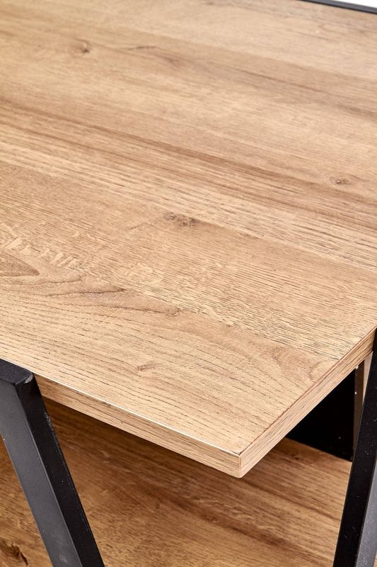 Konferenčný stolík 113, čierny kov-dub zlatý