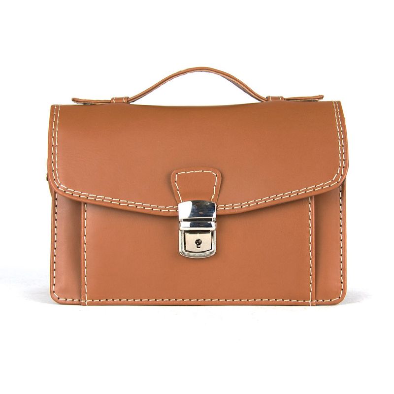 Kožená etuja, viacúčelové púzdro vo svetlo hnedej farbe