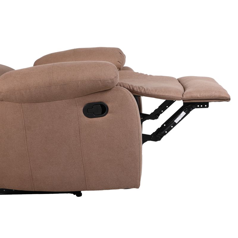 Luxusné relaxačné polohovacie kreslo s výklopnou podnožou, hnedá látka