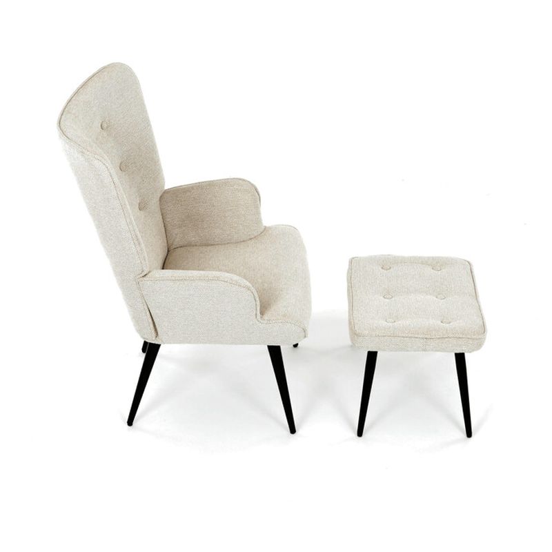 Relaxačné kreslo s podnožkou, béžová zamatová látka