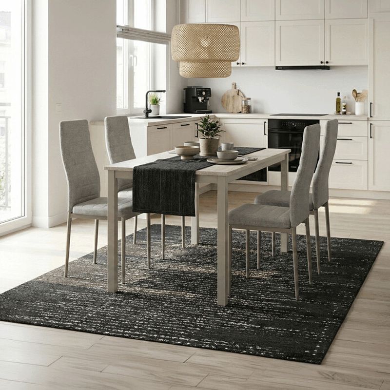 Jedálenský set so 4 stoličkami, 110x70x75cm travertín