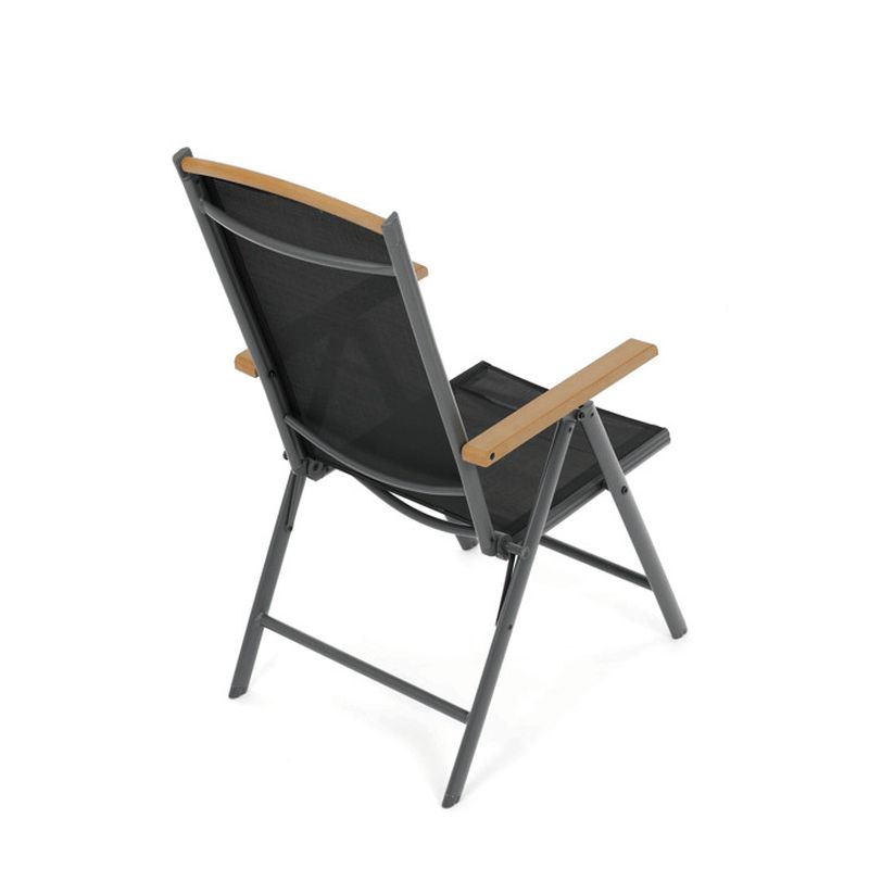 Záhradná stolička so sklápacou funkciou, hliník-sieťovina, sivá