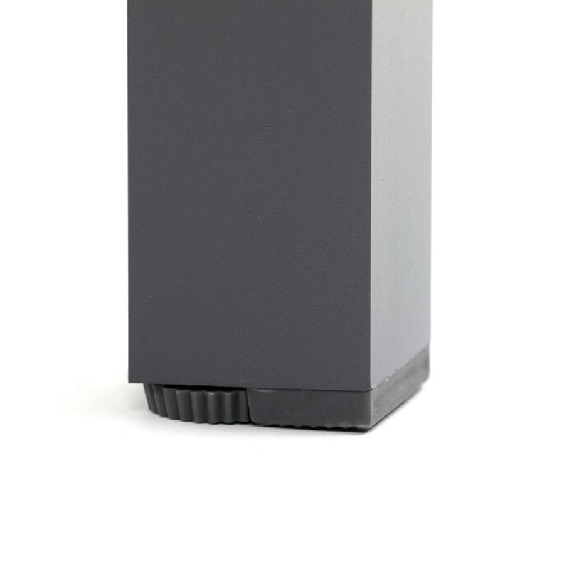 Záhradný stôl 190x90cm, hliník v sivom odtieni, doska z polywoodu prírodná