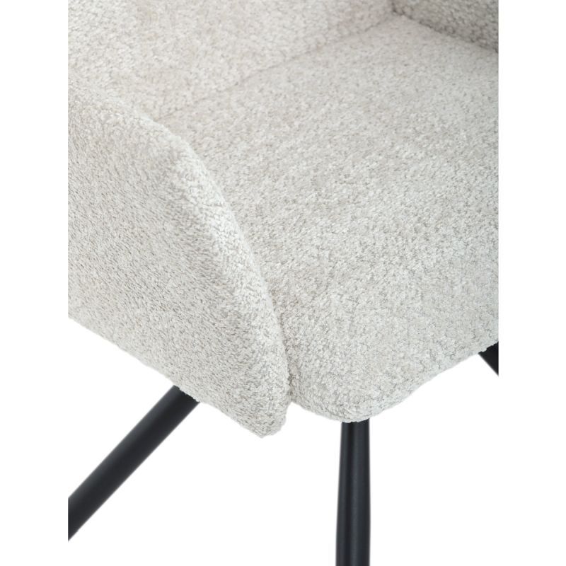 Jedálenská stolička MOIRA v elegantnej krémovej bouclé látke