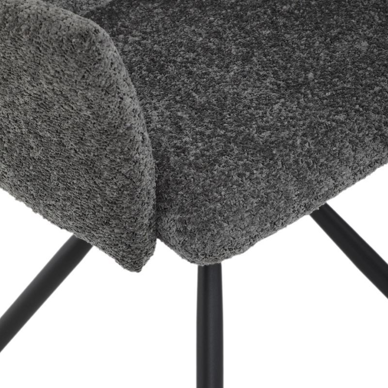 Jedálenská stolička MOIRA v elegantnej sivej bouclé látke