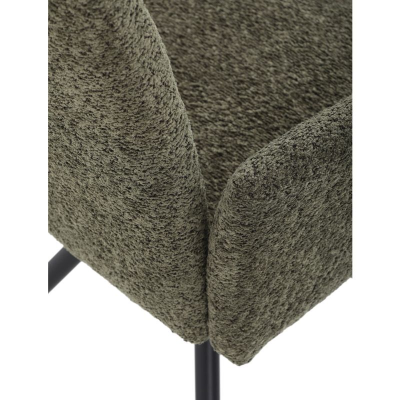 Jedálenská stolička MOIRA v elegantnej zelenej bouclé látke