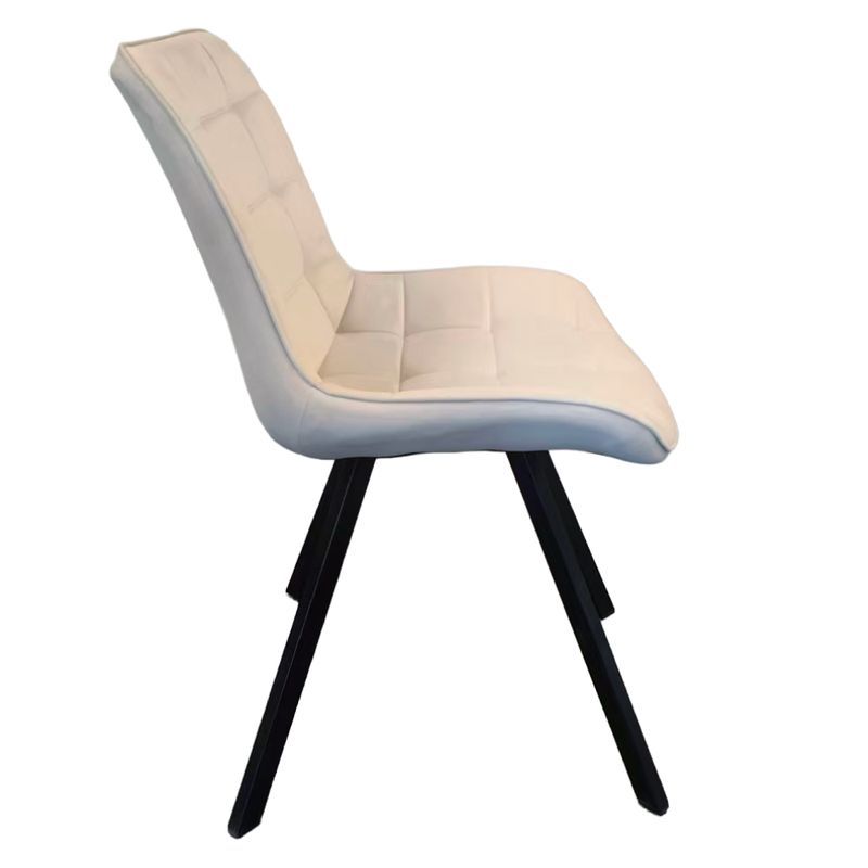 Štýlová jedálenská stolička béžová Velvet látka-čierna