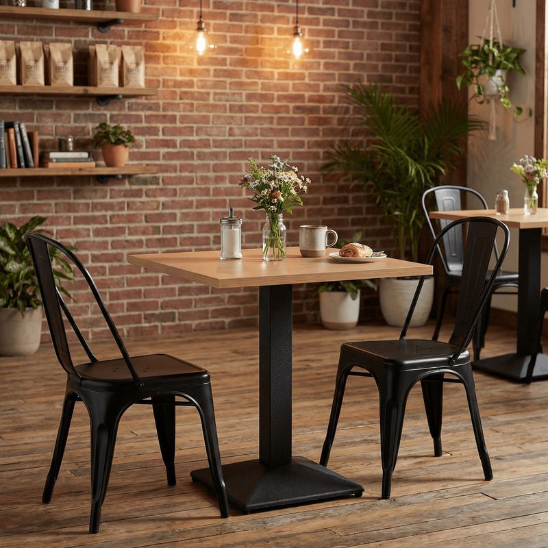 Elegantný jedálenský stôl, dub sonoma-čierna, 70x70