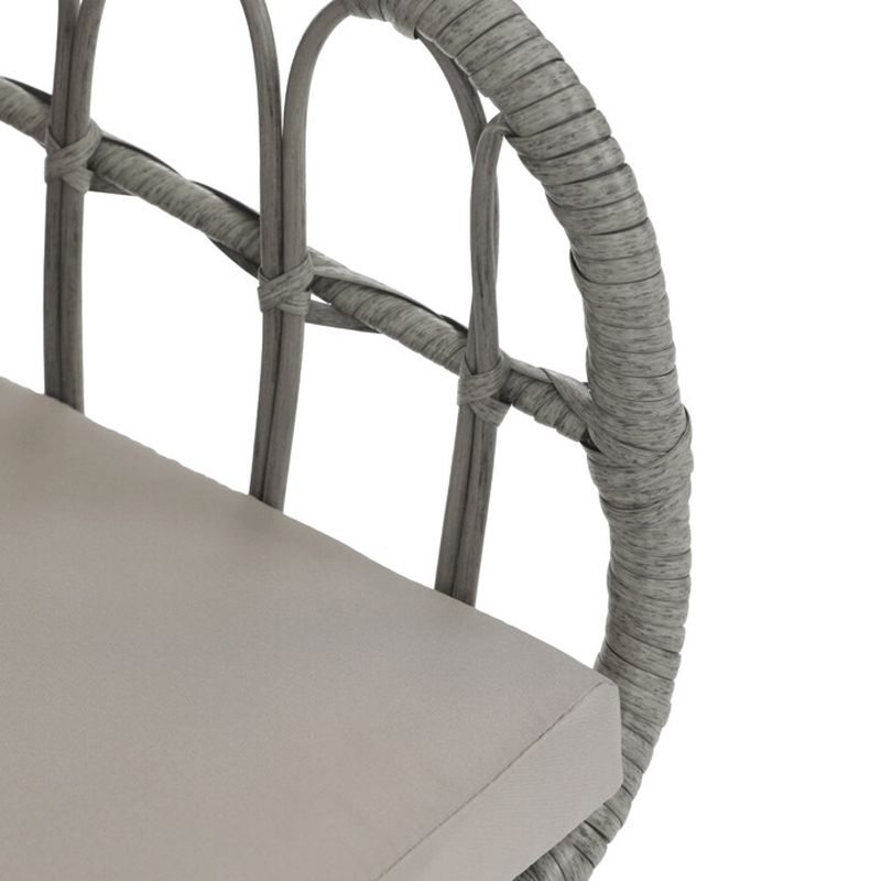 Záhradná stolička kovová s polyratanom, sivá