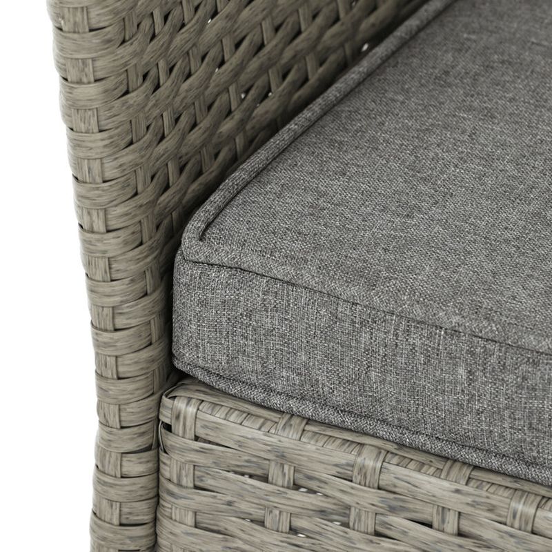 Záhradná jedálenská zostava z polyratanu, sivá