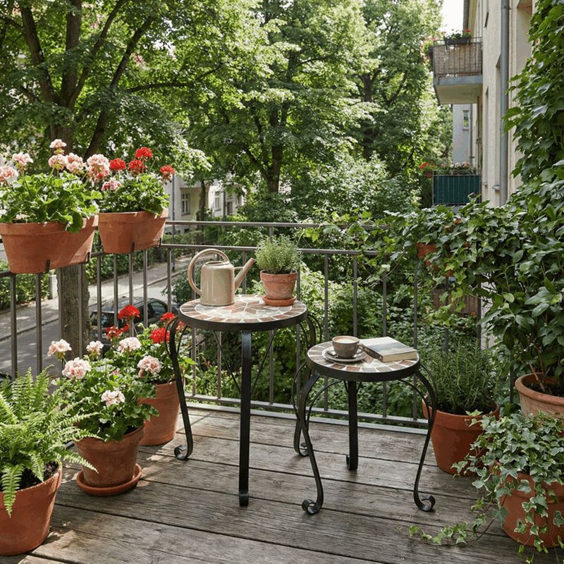 Set 2 stojanov na kvety, keramická mozaika, béžový