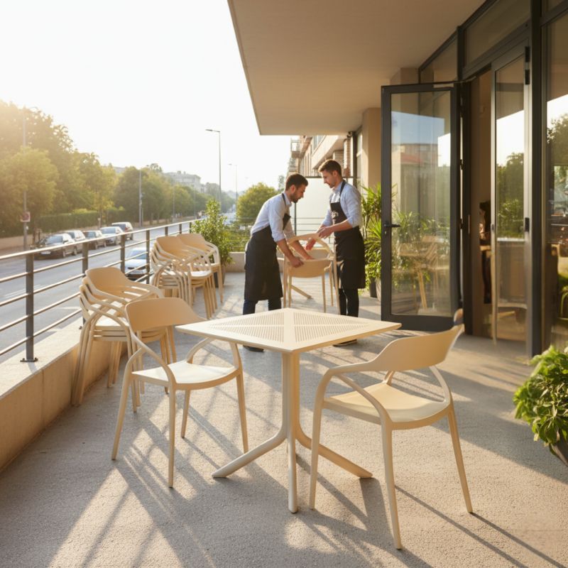 Elegantná stohovateľná, stolička sivohnedý Taupe plast