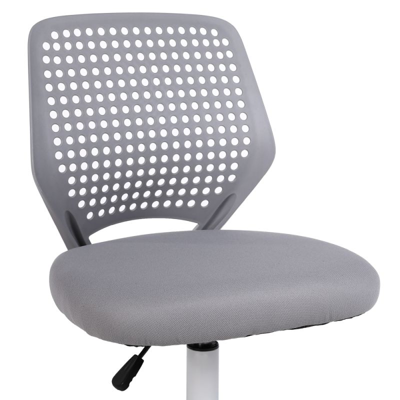 Štýlová otočná stolička sivá sieťovina, biely plast