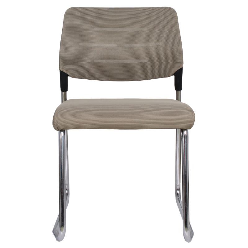 Zasadacia stolička, svetlohnedá sieťovina, kov chróm