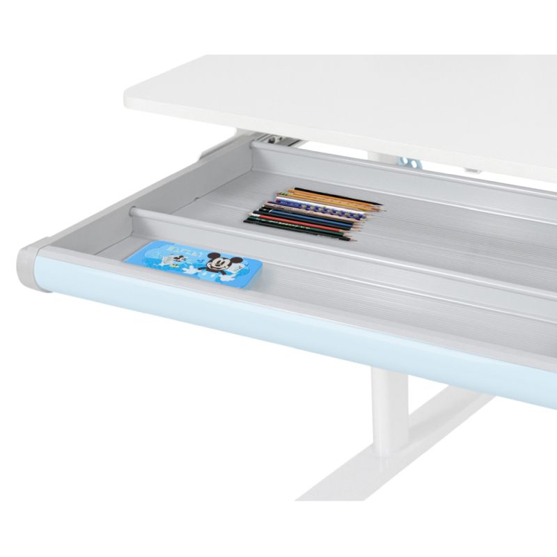 Rastúci písací stôl 80x60 cm, modro-biely