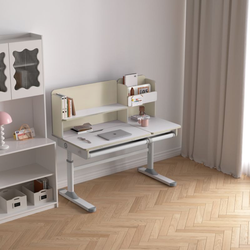 Rastúci písací stôl 120x60cm, natural-biely