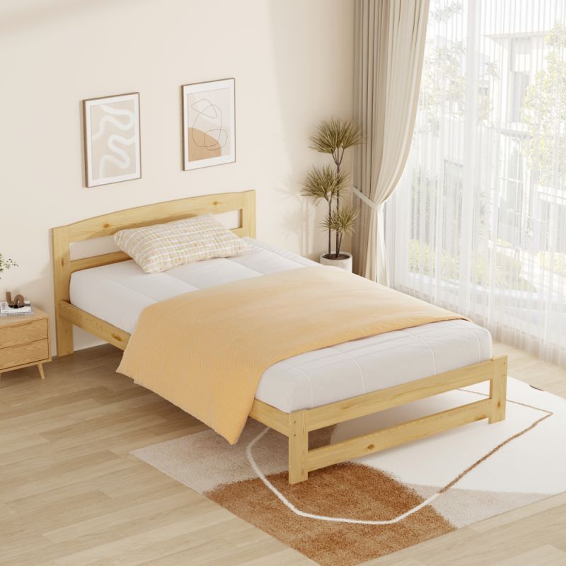 Posteľ 120x200 s roštom, prírodná, borovicové drevo