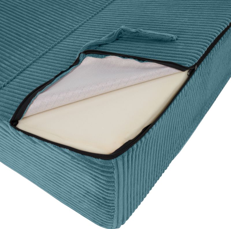 Skladací matrac, kreslo, 2v1, petrolejová látka