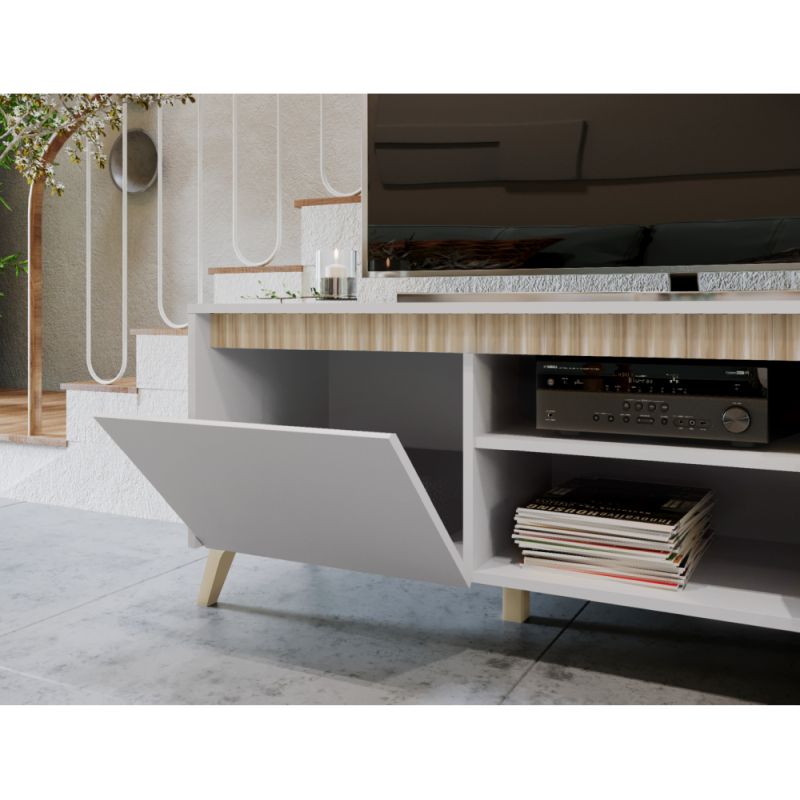 Štýlový TV stolík RTV2K2So, kašmír, dub sonoma