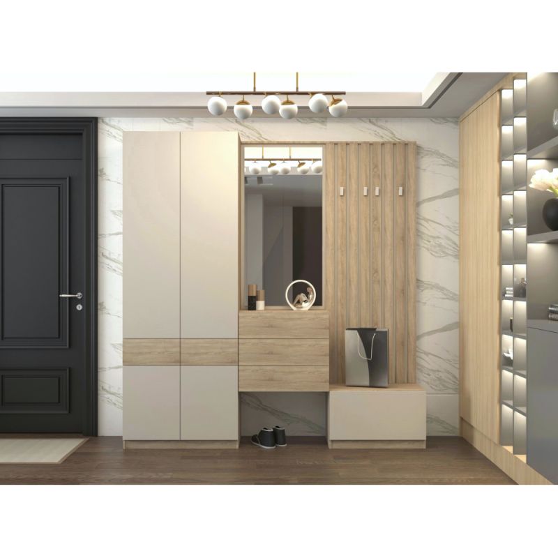 Predsieňový vešiak WIE67, dub sonoma, kašmír