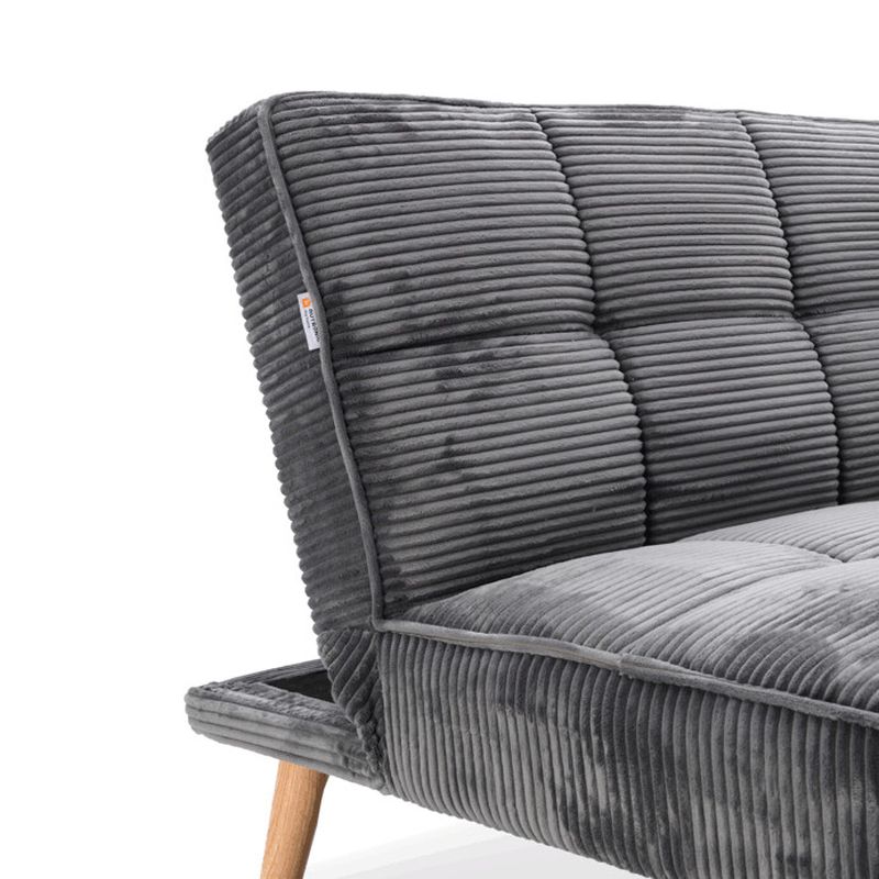 Moderná trojmiestna rozkladacia pohovka, sivá, látka