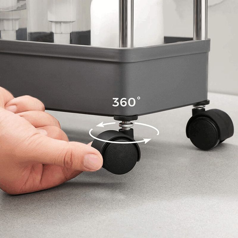 Pojazdný úložný vozík sivý, so 4 policami