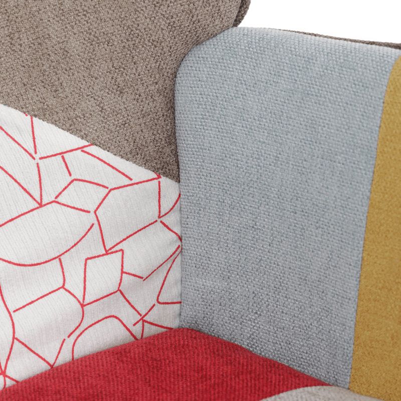 Relaxačné kreslo ušiak s taburetom, viacfarebné patchwork, látka