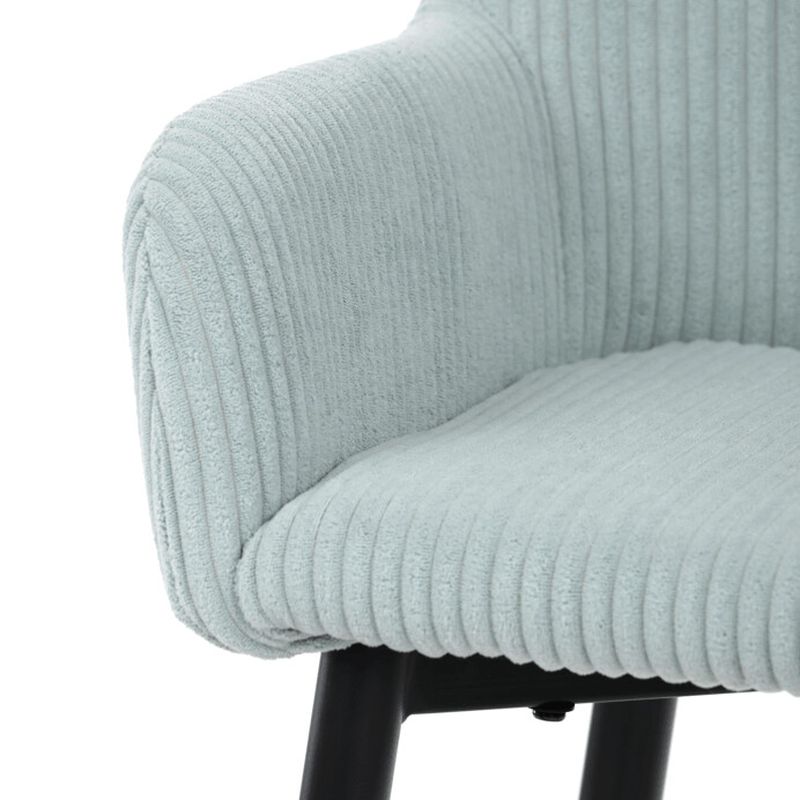 Moderná barová stolička, modrá manšestrová látka