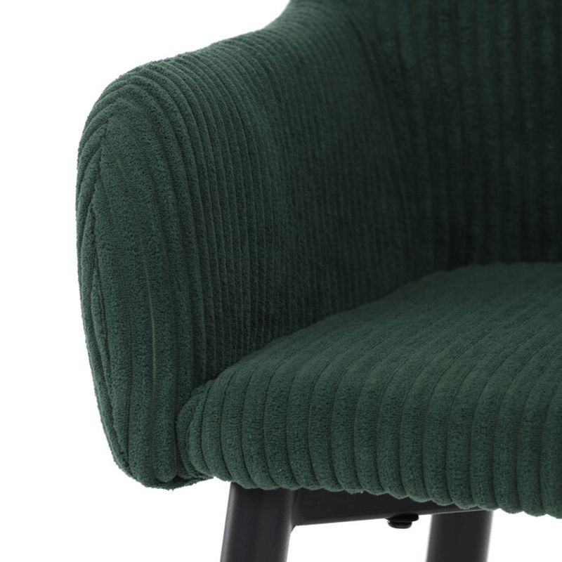 Moderná barová stolička, zelená manšestrová látka