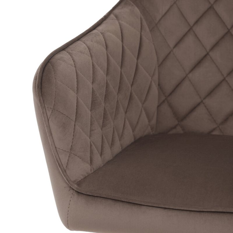 Exkluzívna otočná stolička, hnedá zamatová látka