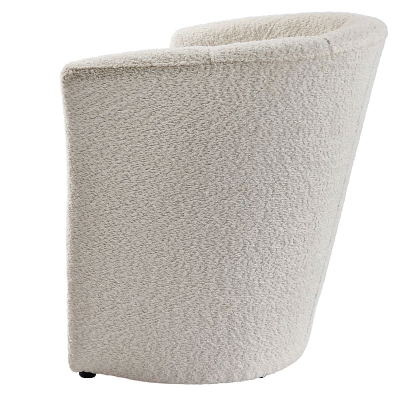 Moderné klubové kreslo, smotanové v látke Coral Boucle