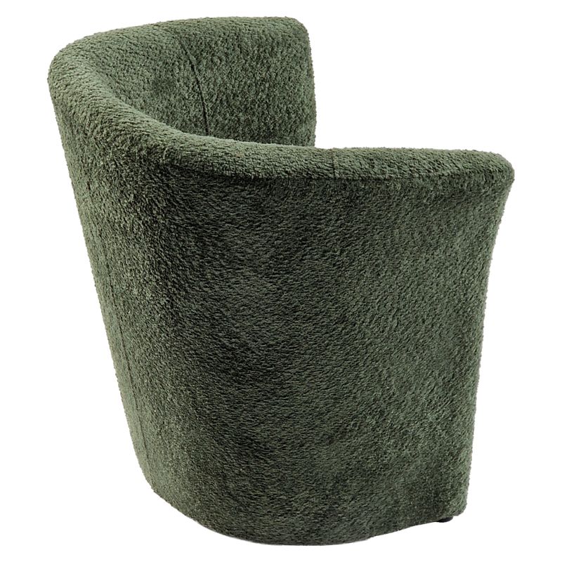 Moderné klubové kreslo, zelené v látke Coral Boucle