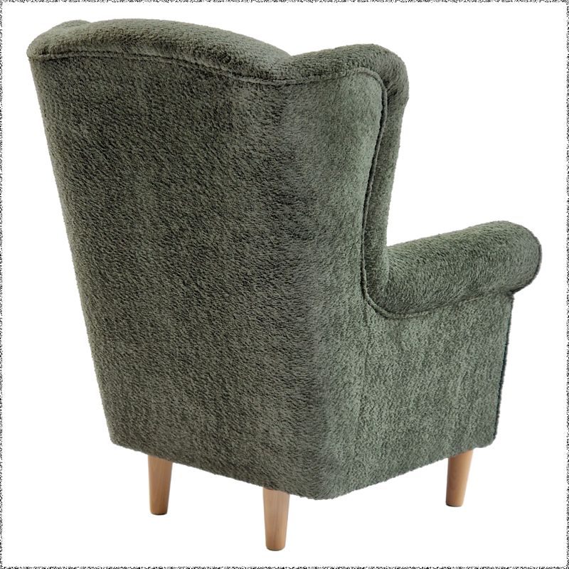 Dizajnový ušiak, zelený v látke Coral Bouclé