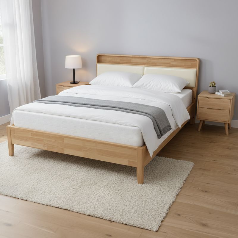 Manželská posteľ 180 z masívu s roštom, prírodná