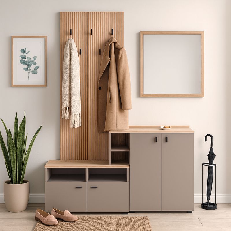 Predsieňová zostava, toffee, natural canella strata, cremona torro dub