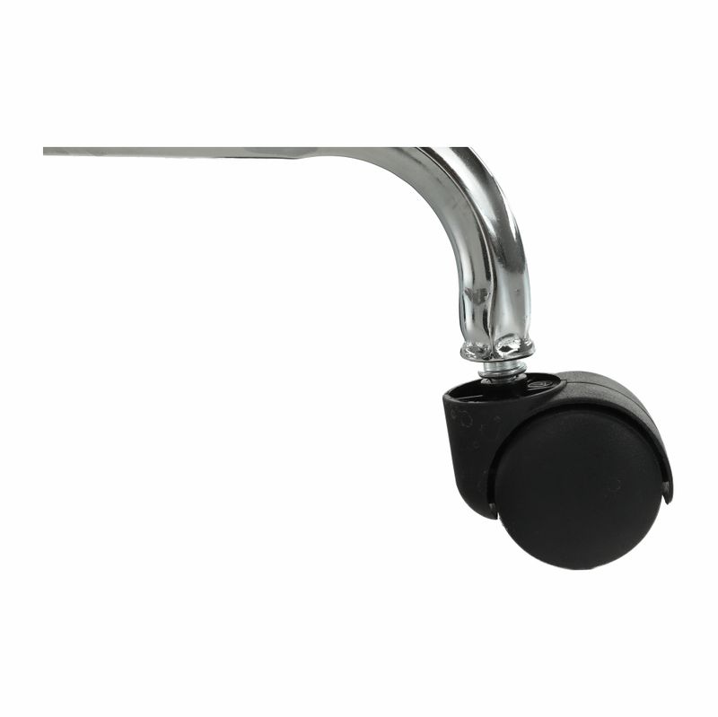 Stolička-taburet, biely plast, chróm