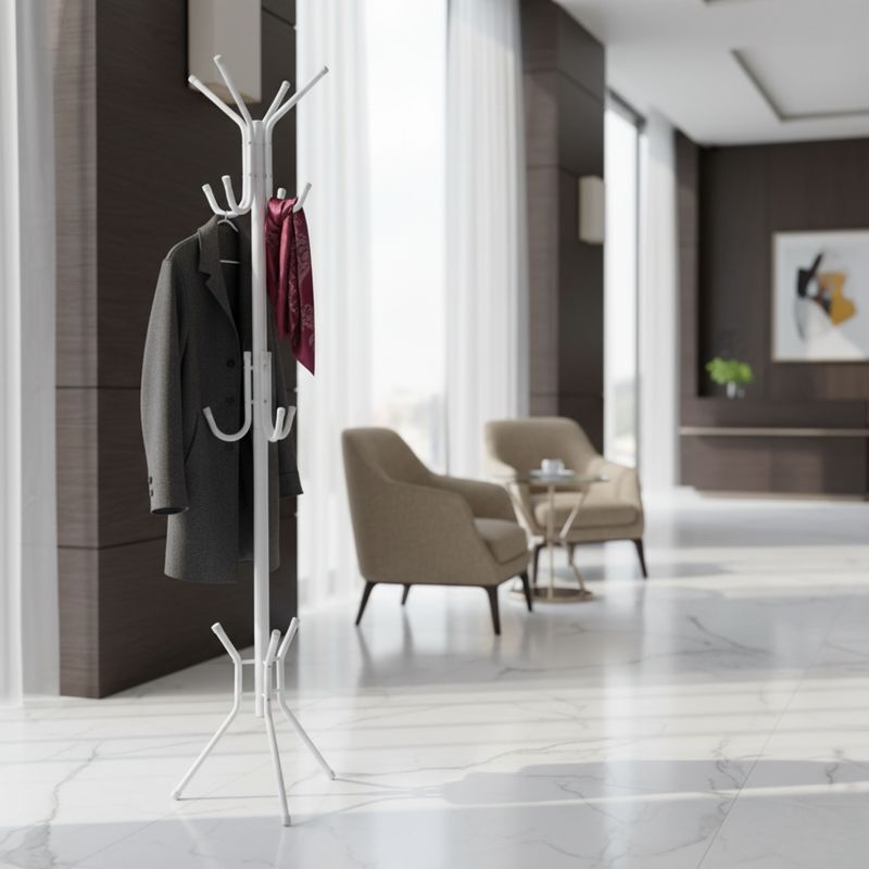 Stojanový vešiak 176 cm, biely kov