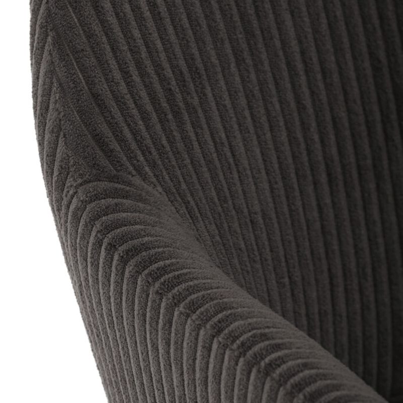 Jedálenská stolička sivá s menčestrovou látkou a čiernymi kovovými nohami