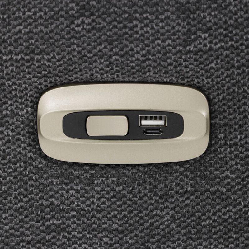 Luxusné elektrické relaxačné kreslo, sivá látka, s otočnou funkciou