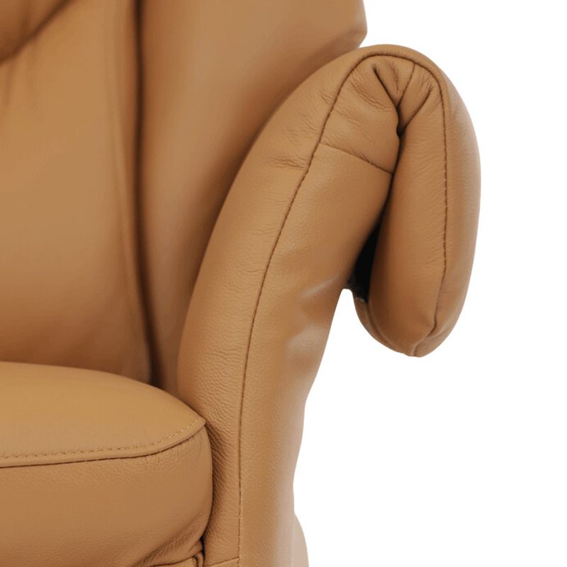 Luxusné béžové kožené relaxačné kreslo s elektrickým polohovaním
